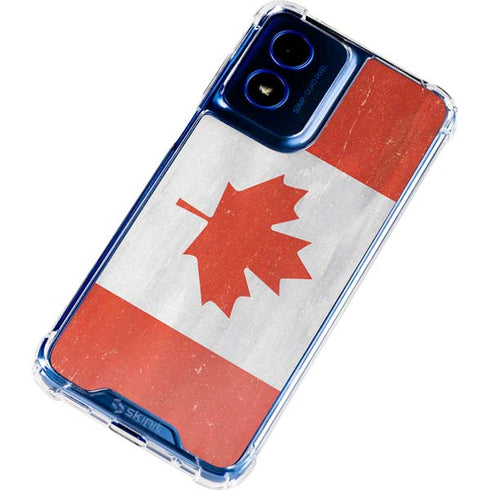 Canada Flag Distressed Moto G Play 4G (2024) Clear Case